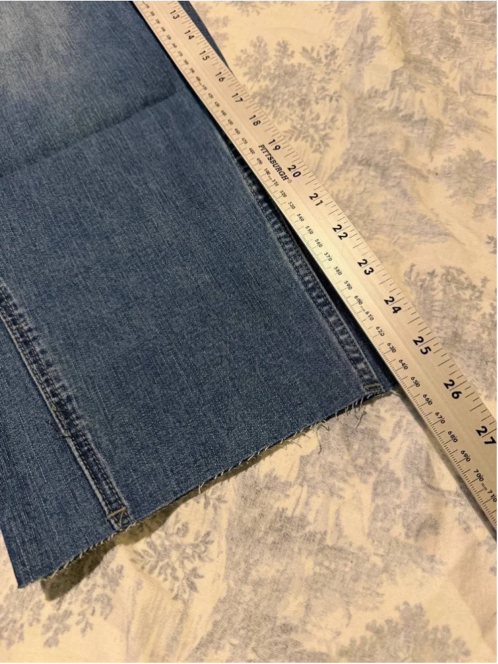 Flamingals High Rise Straight Leg Jeans for Women Wash Raw Hem L